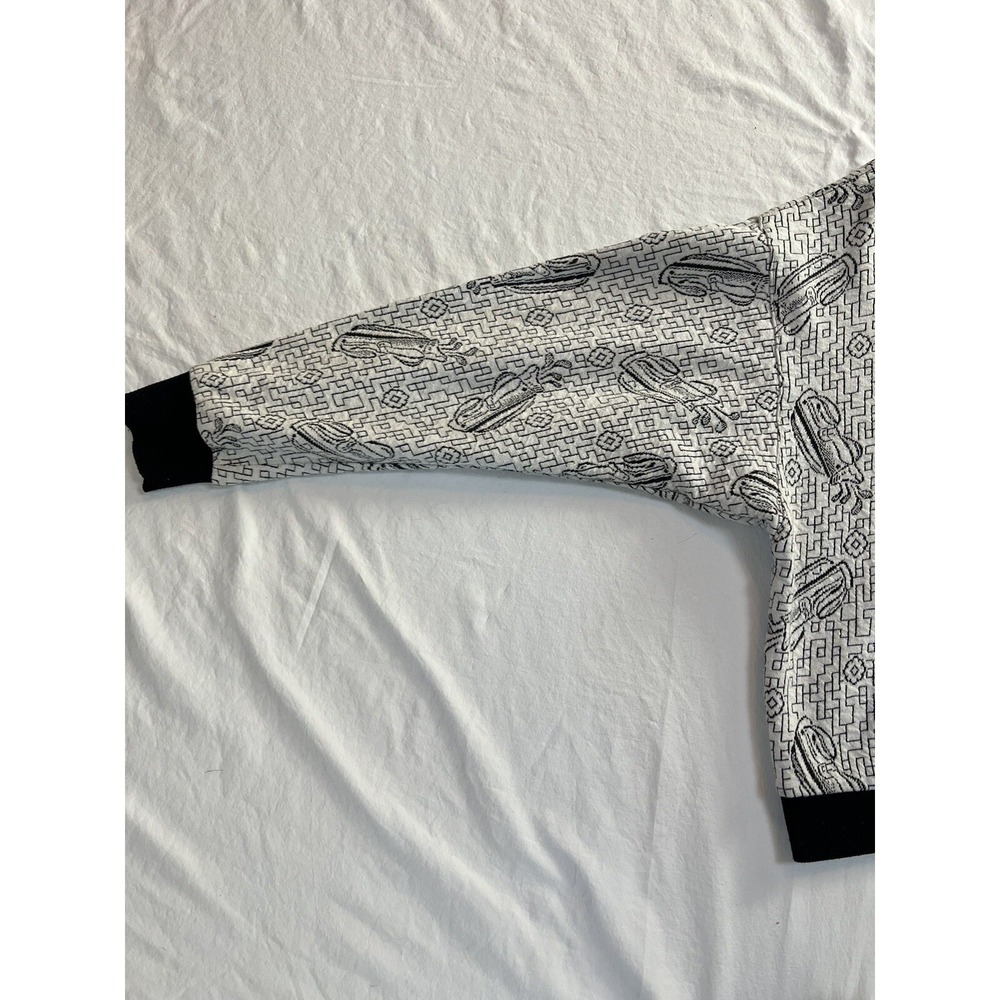 90s Golf Cardigan Made In USA Grandma | White Black‎ | Size XL - Picture 14 of 16